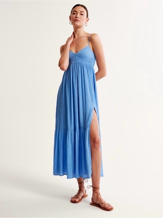 Abercrombie & Fitch Dresses & Skirts - Abercrombie & Fitch Crinkle Textured Ruched Maxi Dress